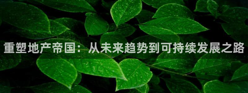 新宝5授权：重塑地产帝国：从未来趋势到可持续发展之路