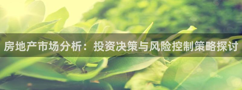 新宝5培训：房地产市场分析：投资决策与风险控制策略探讨