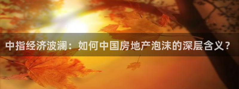 新宝5褚74OOO5：中指经济波澜：如何中国房地产泡沫的深层
