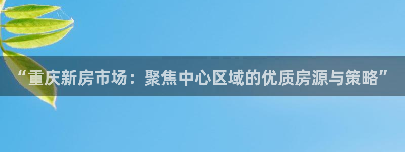 新宝股东瞧听2 5 5：“重庆新房市场：聚焦中心区域的优质房
