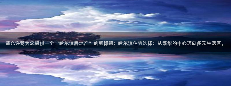 新宝b2O5O5O：请允许我为您提供一个“哈尔滨房地产”的新