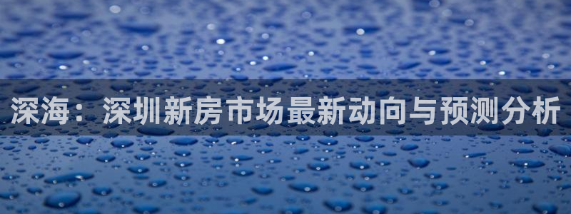 新宝5注册首页：深海：深圳新房市场最新动向与预测分析