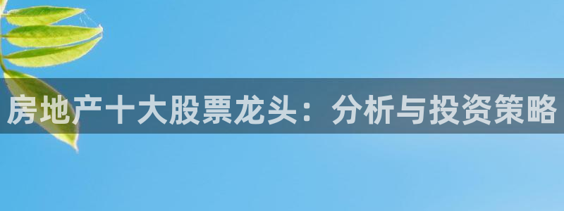 新宝5代理注册：房地产十大股票龙头：分析与投资策略